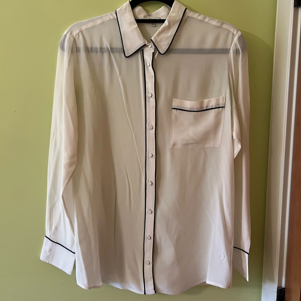 Aritizia Talula Babaton Collared Silk Shirt
